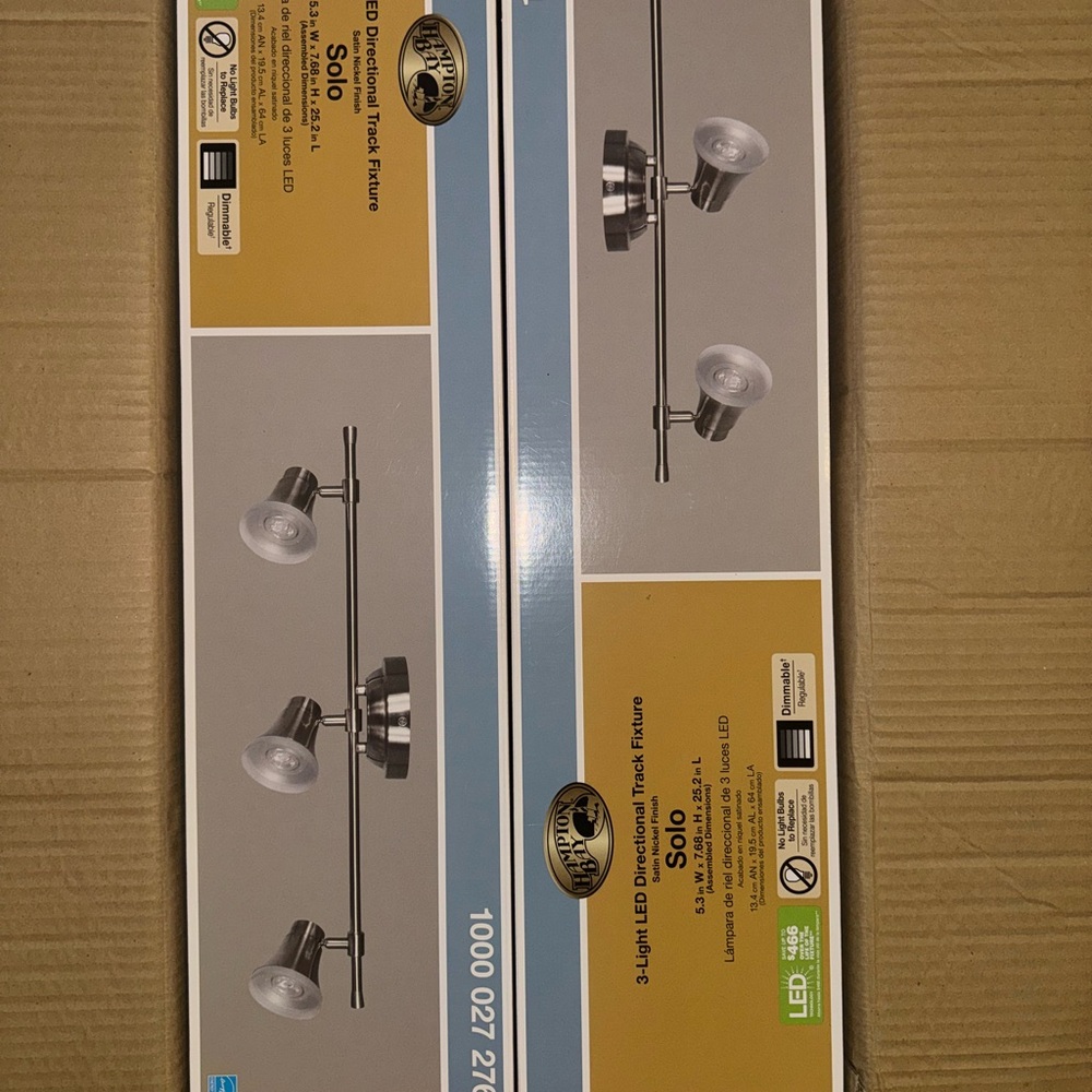 2sets - Champion Bay Satin Nickel 3-Light LED Track Fixture